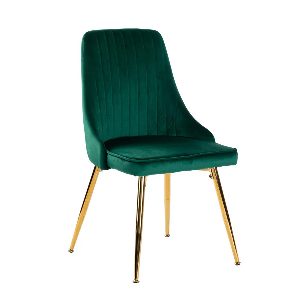 5-Piece Elvio Green Dining Table & Chair Set Rectangular Velvet - Nurns