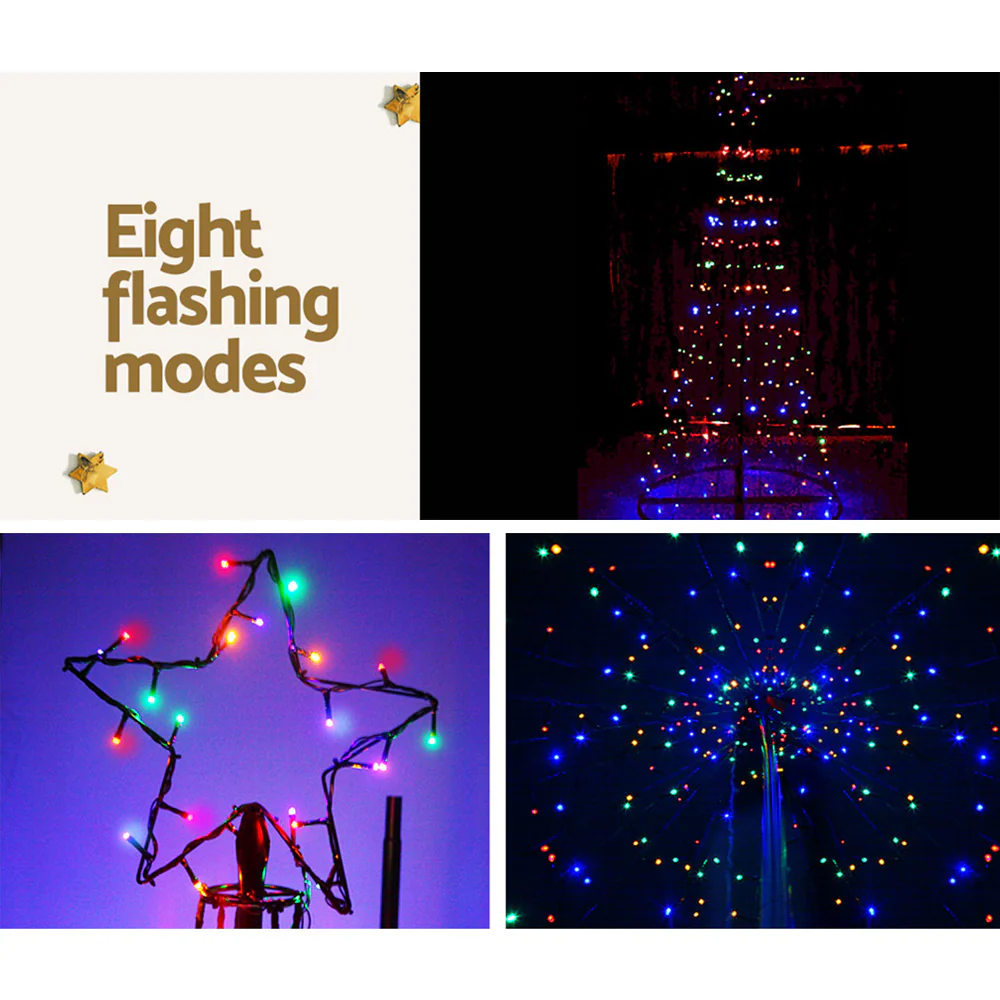 12 ft 3.6m 400 LED Solar Christmas Tree Xmas Tree Decor 8 Light Modes - Multi Colour - Nurns