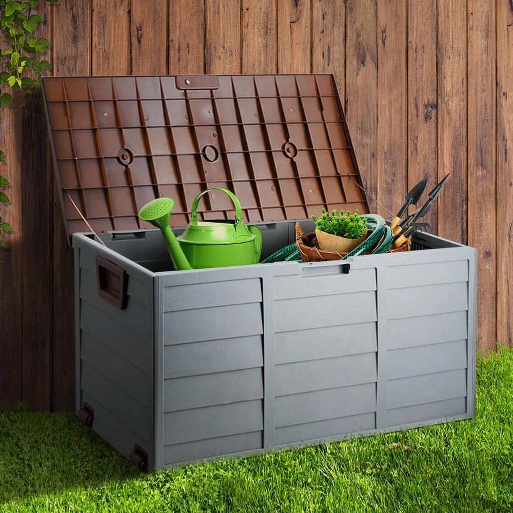 290L Outdoor Storage Box - Brown and Grey - Nurns