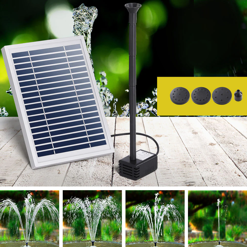 4.4ft Solar Pond Pump Submersible Powered Garden Pool Water Fountain Kit - Nurns