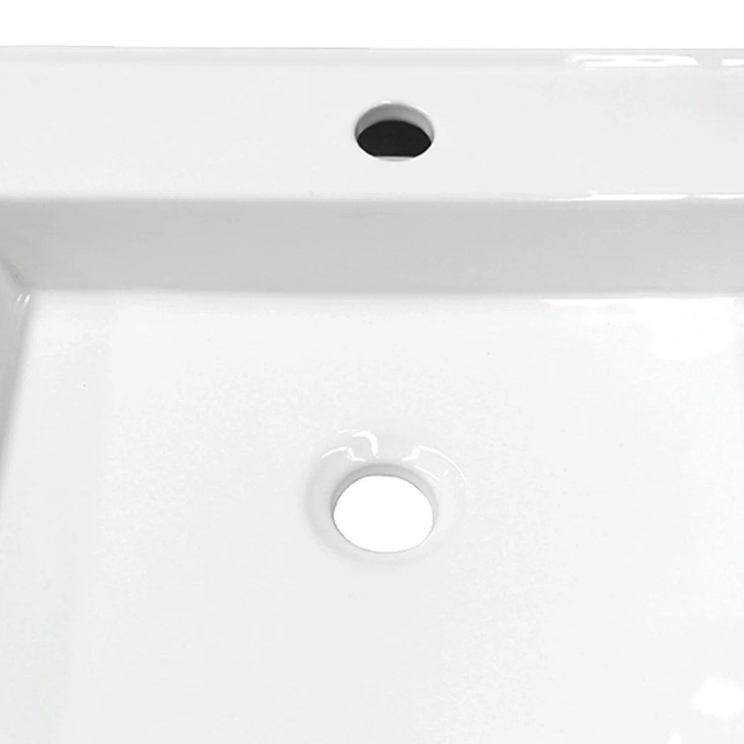 44x44cm Ceramic Basin Bathroom Wash Counter - Square - Nurns