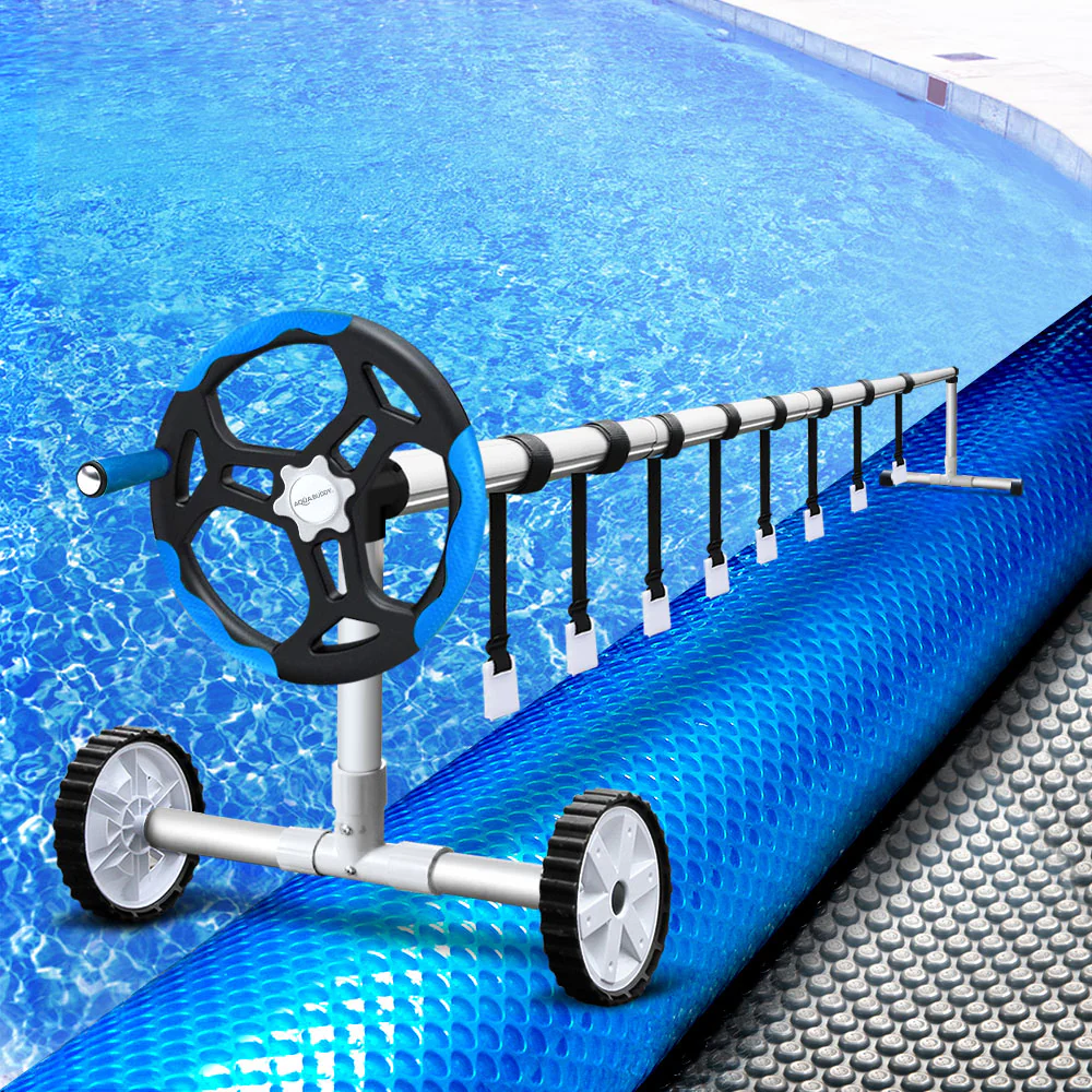 10.5x4.2m Solar Swimming Pool Cover Roller Blanket Bubble Heater - Nurns