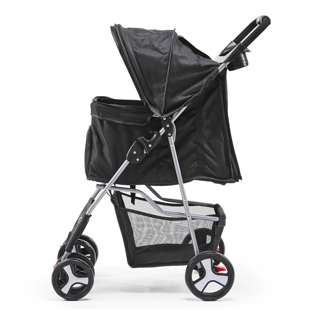 4 Wheel Pet Stroller - Black - Nurns