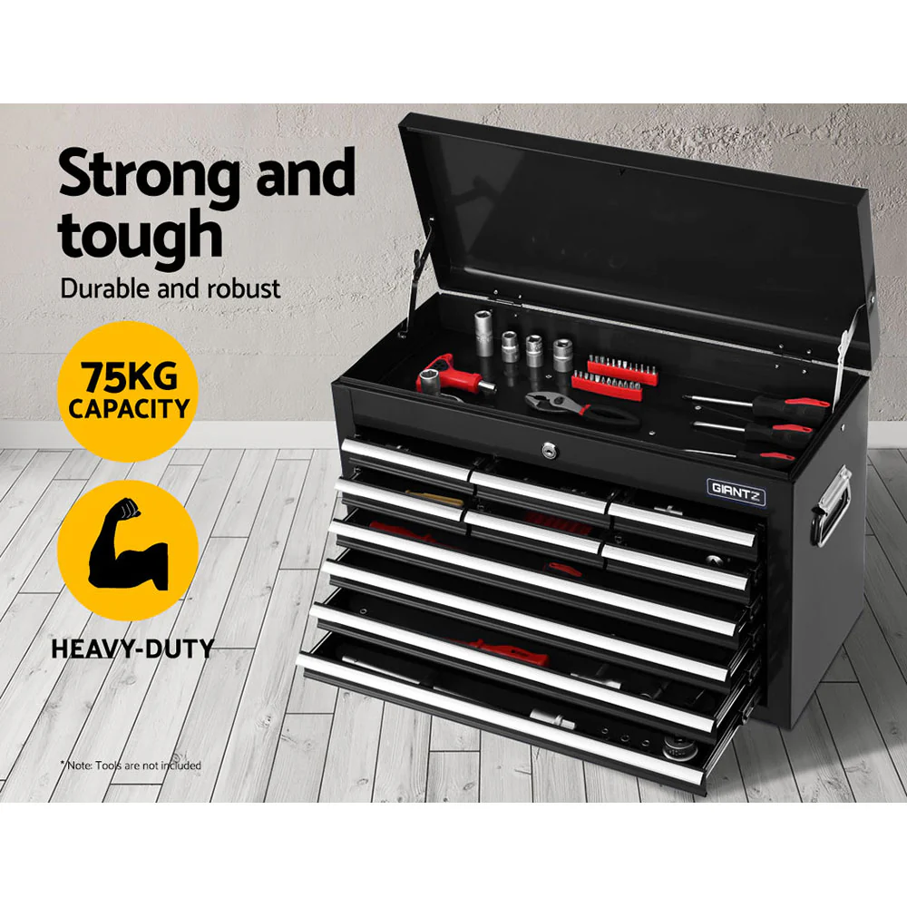 10-Drawer Tool Box Chest Cabinet Garage Storage Toolbox Black - Nurns