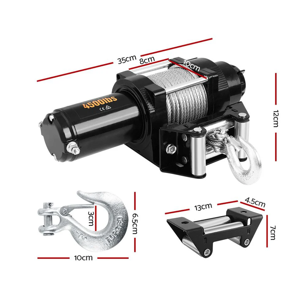 4WD Electric Car Winch 4500LBS/2041KG - Nurns
