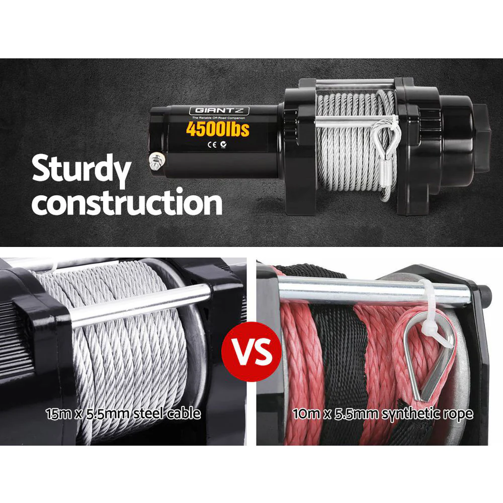 4WD Electric Car Winch 4500LBS/2041KG - Nurns