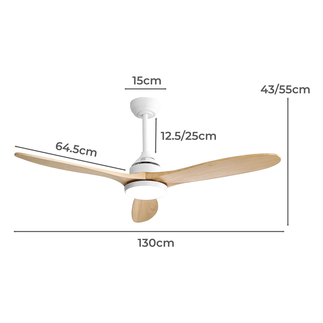 52'' Ceiling Fan LED Light DC - Natural - Nurns