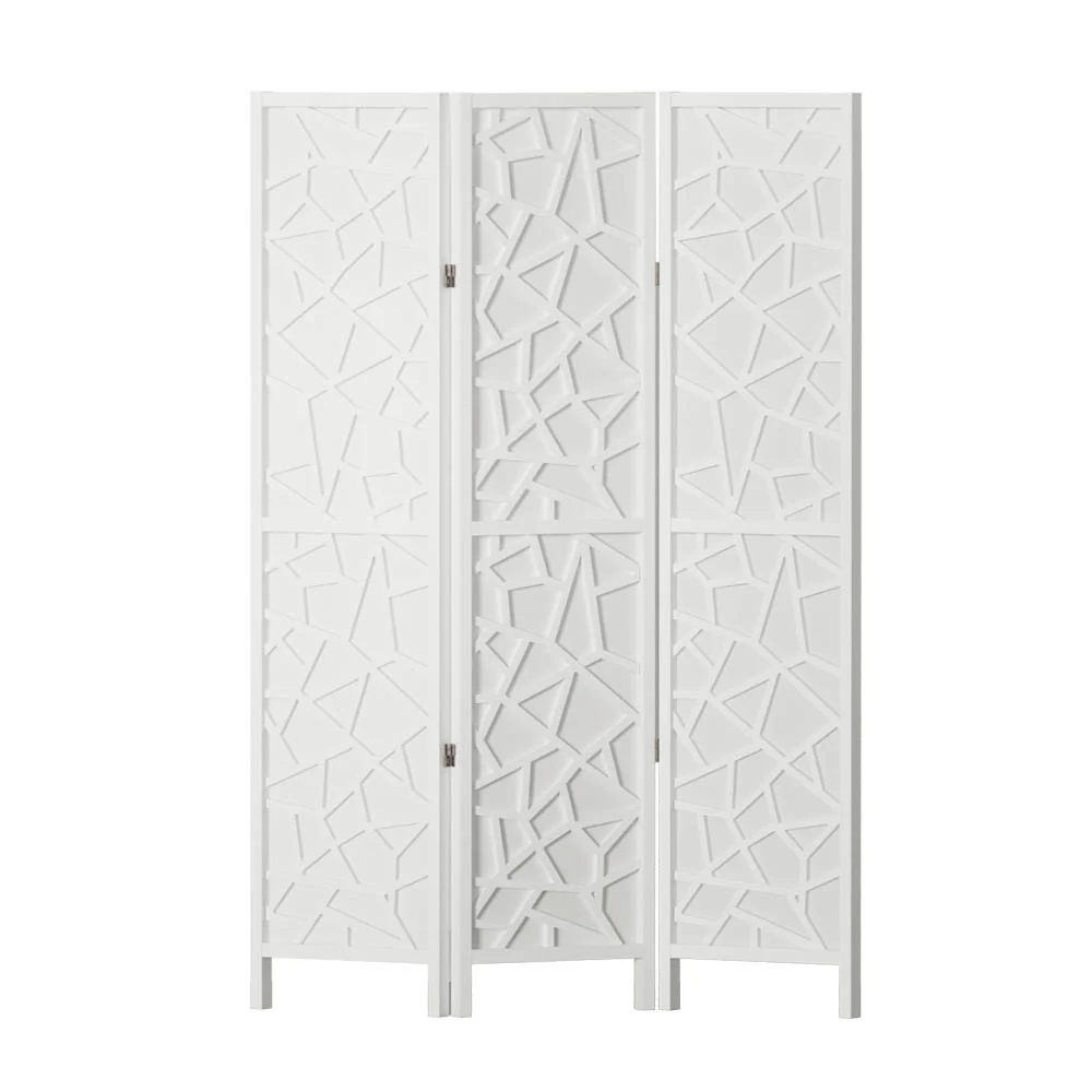 3 Panel Room Divider Screen 122x170cm - White - Nurns