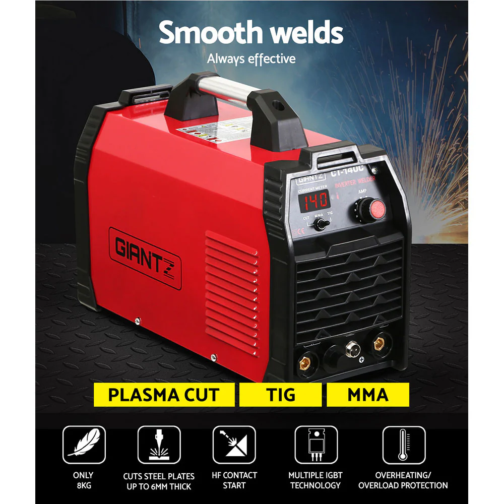 140Amp Inverter Welder Plasma Cutter Gas DC iGBT Portable Welding Machine - Nurns