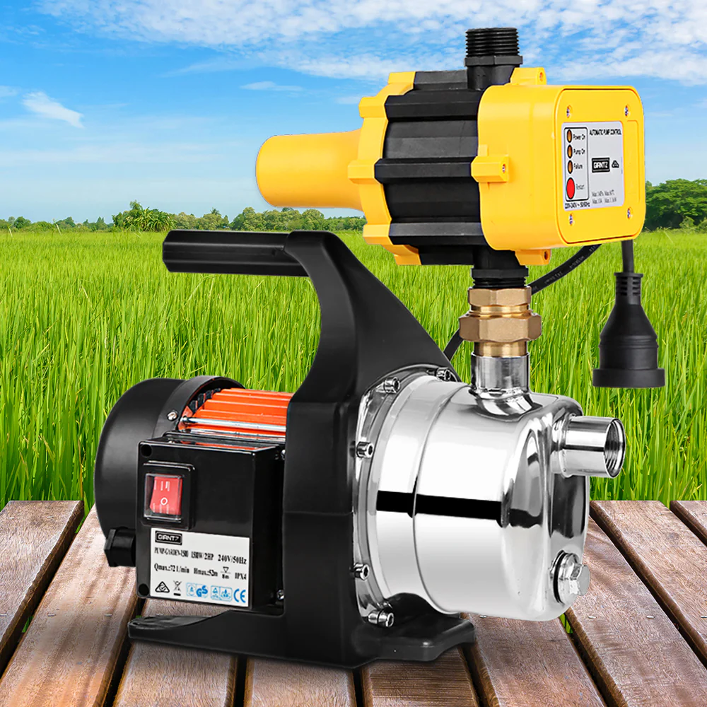 1500W High Pressure Garden Water Pump with Auto Controller - Yellow - Nurns