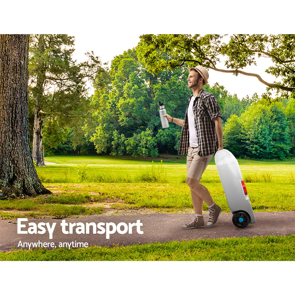 40L Portable Wheel Water Tank Camping Caravan Storage Grey - Nurns