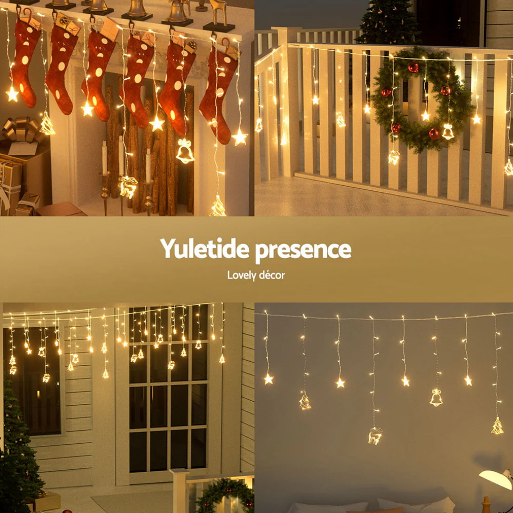 3M Christmas Icicle Lights String Lights 138 LED - Warm White - Nurns