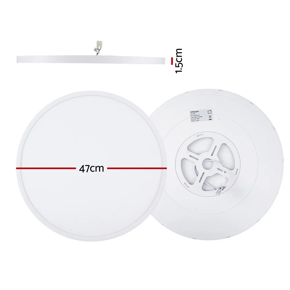 46W Ceiling Light LED Round Ultra-THIN 5cm Oyster Lamp Modern - Cool/Warm - Nurns