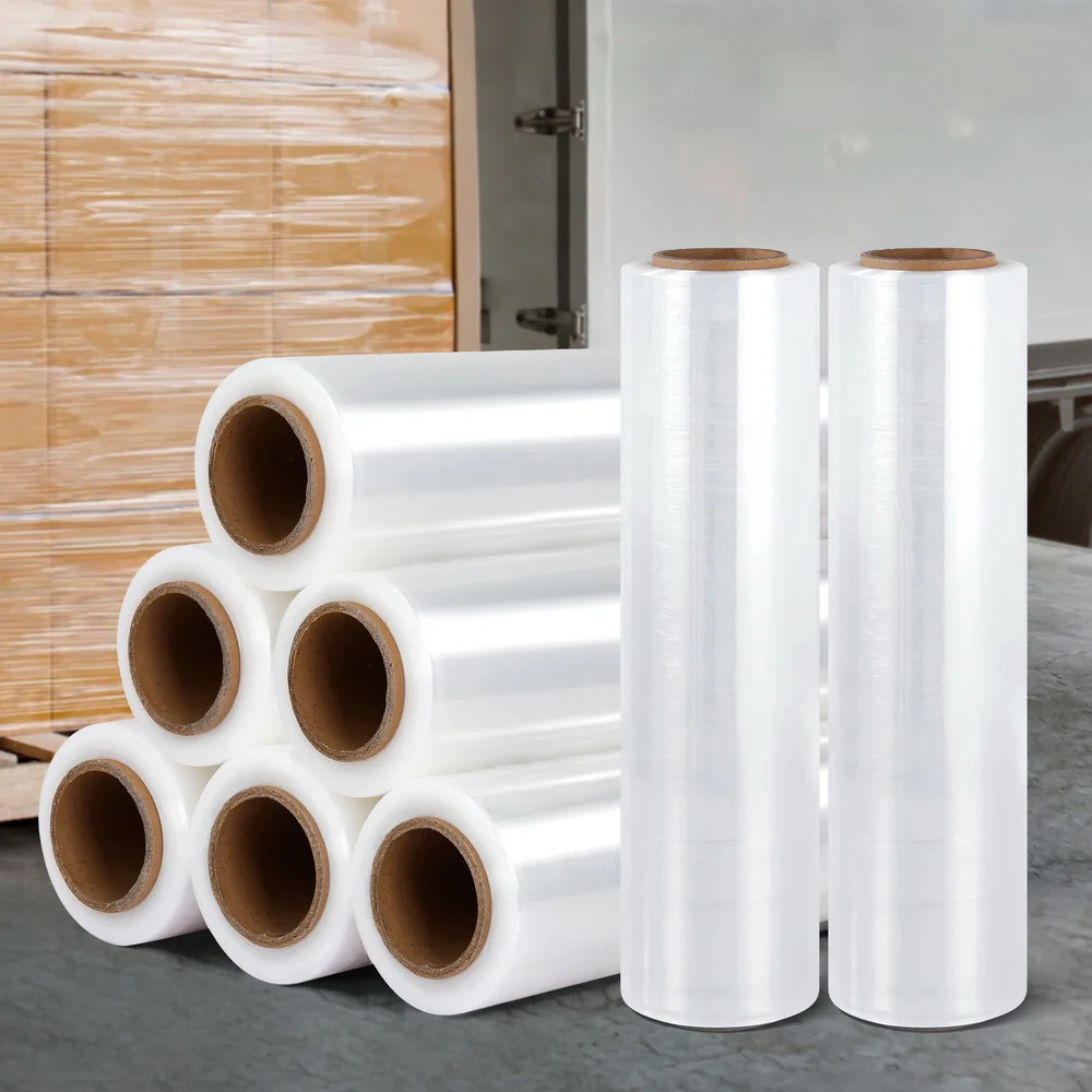 500mm x 400m Stretch Film Pallet Shrink Wrap 8 Rolls Package Use Plastic Clear - Nurns