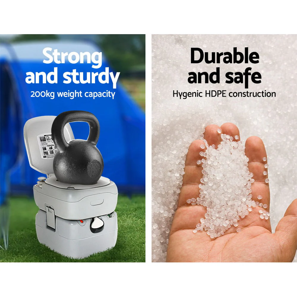 22L Portable Camping Toilet Outdoor Flush Potty Boating - Nurns