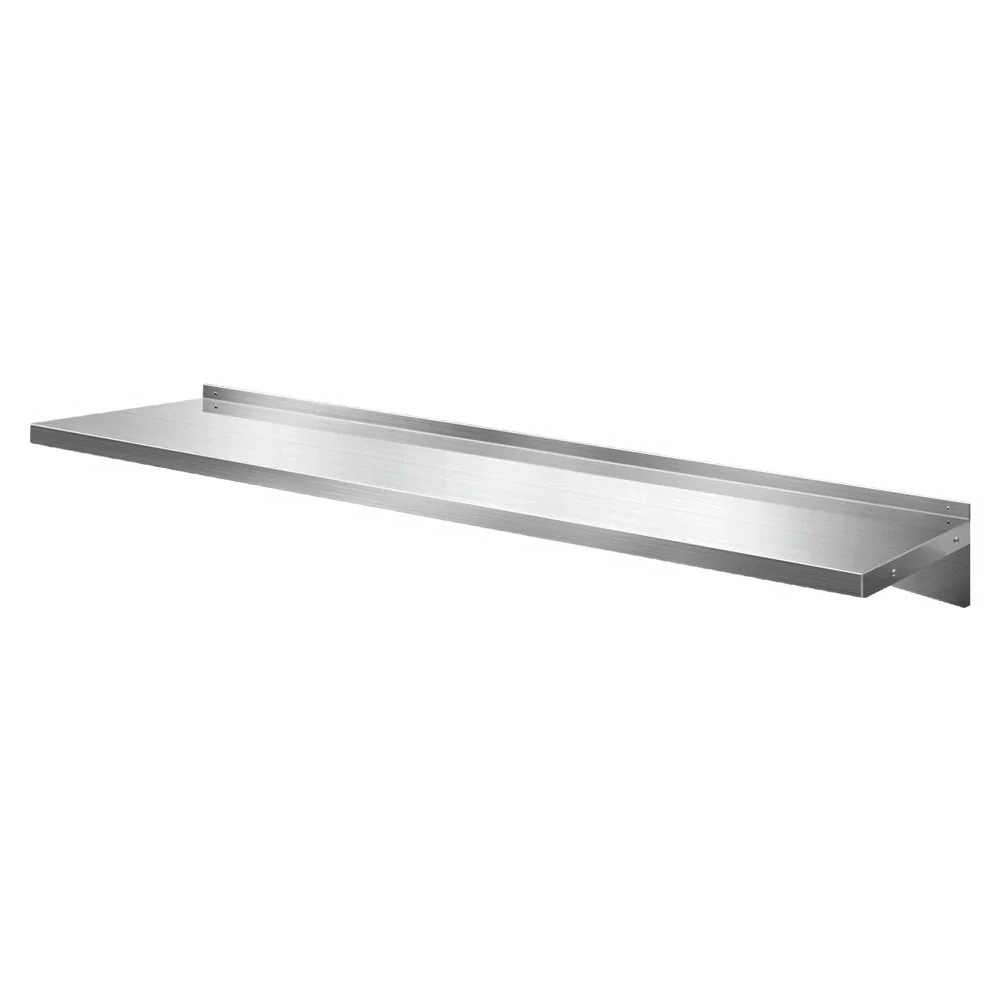 1800mm Stainless Steel Wall Shelf Kitchen Shelves Rack Mounted Display Shelving - Nurns