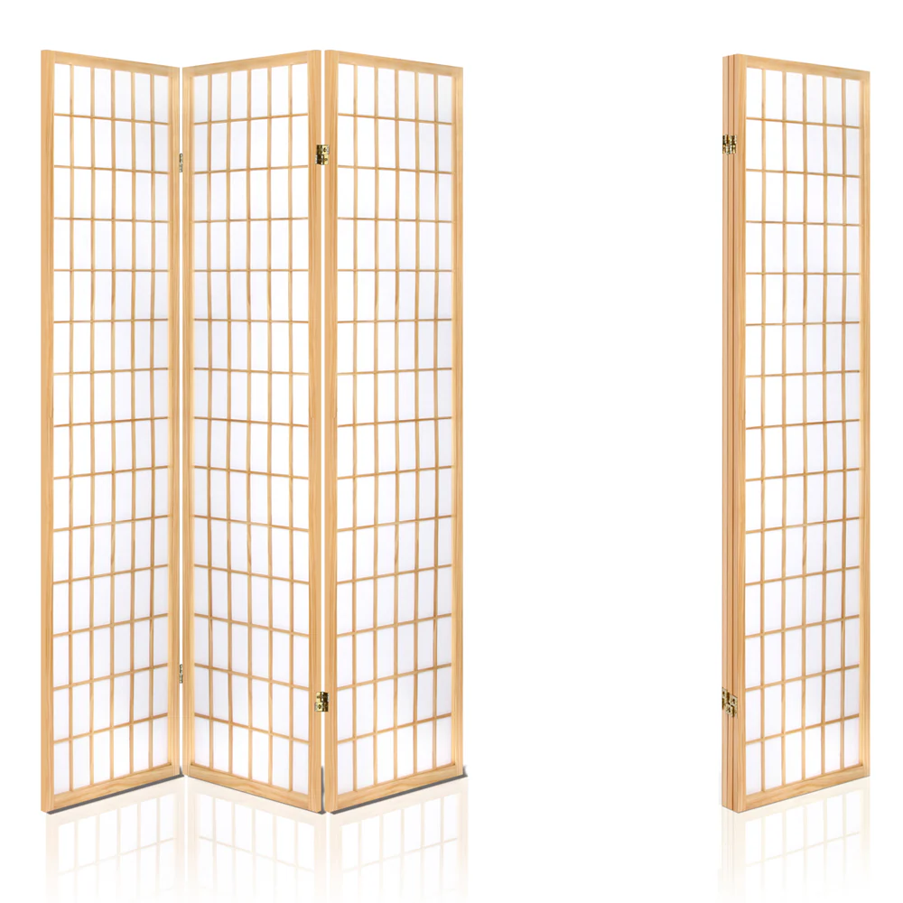 3 Panel Room Divider Screen 131x179cm - Natural - Nurns