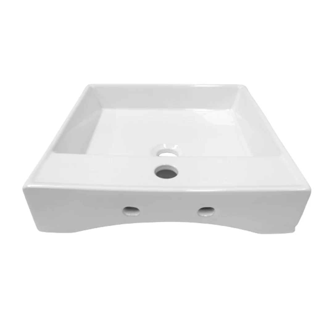 44x44cm Ceramic Basin Bathroom Wash Counter - Square - Nurns