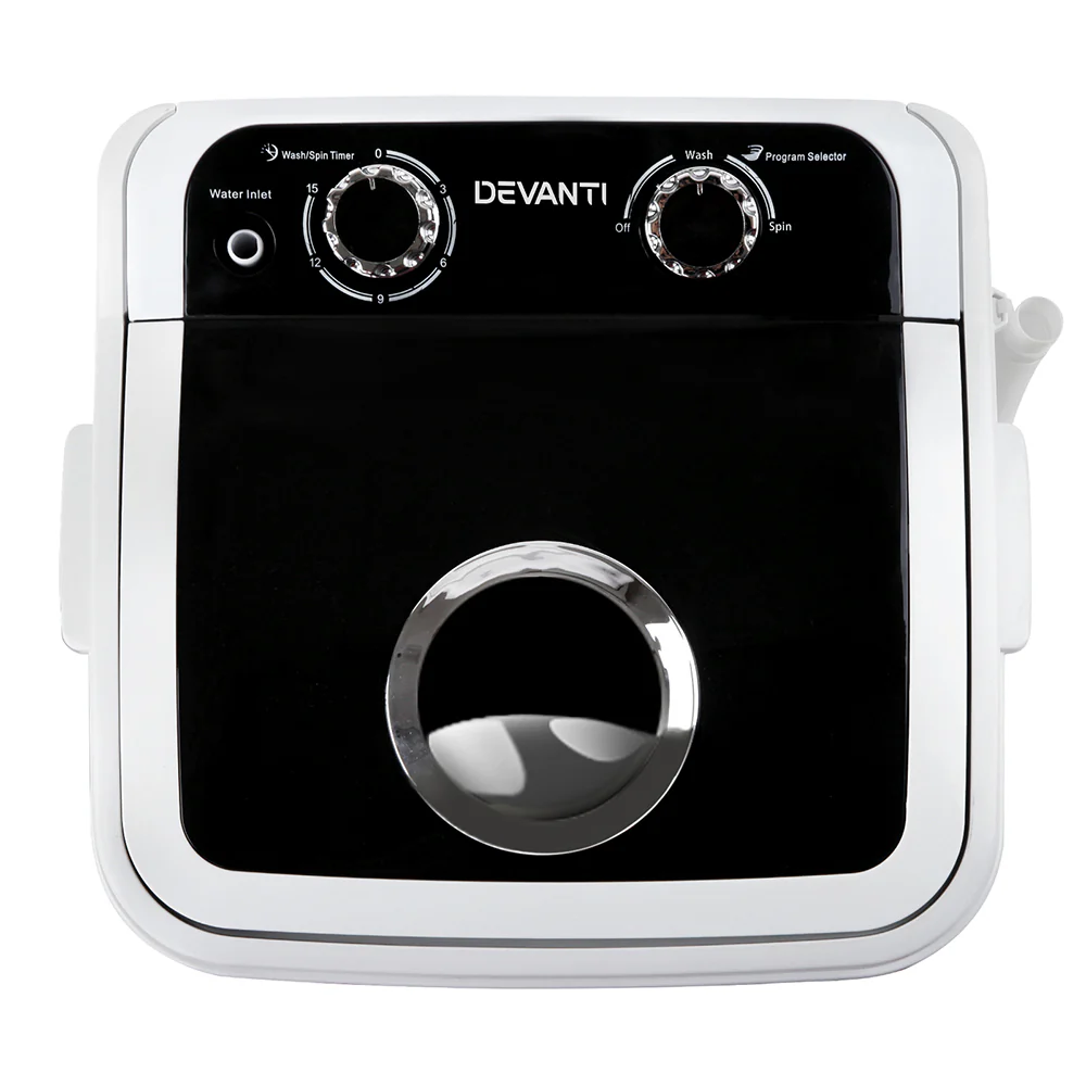 4.6kg Mini Portable Washing Machine - Black - Nurns