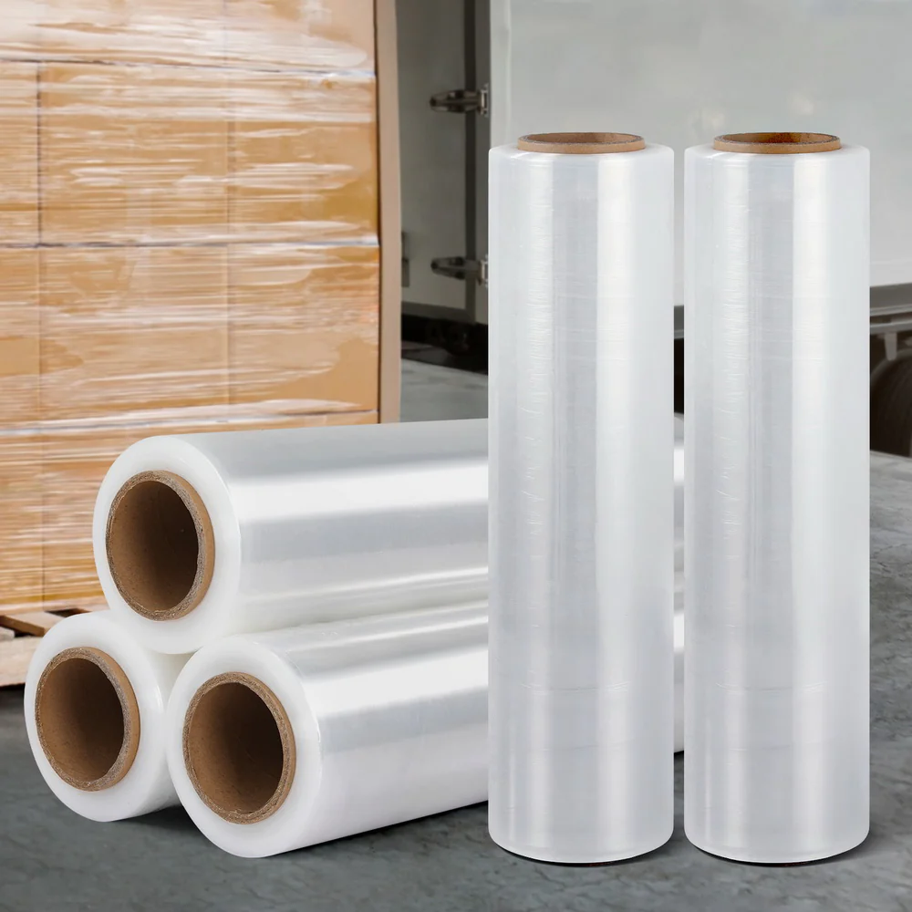 500mm x 400m Stretch Film Pallet Shrink Wrap 5 Rolls Package Use Plastic Clear - Nurns