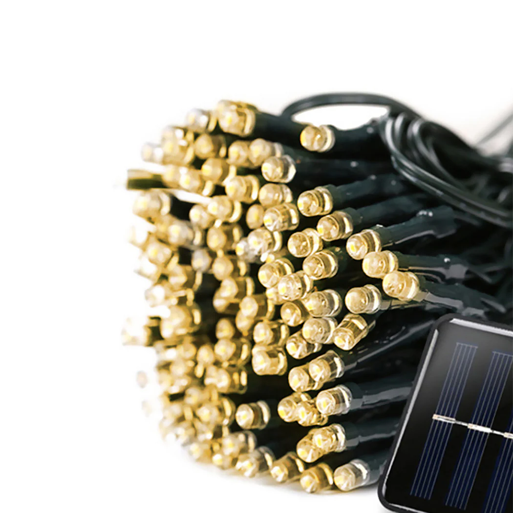 30M 300 LED Bulbs String Solar Powered Fairy Lights Garden Christmas Waterproof - Warm White - Nurns
