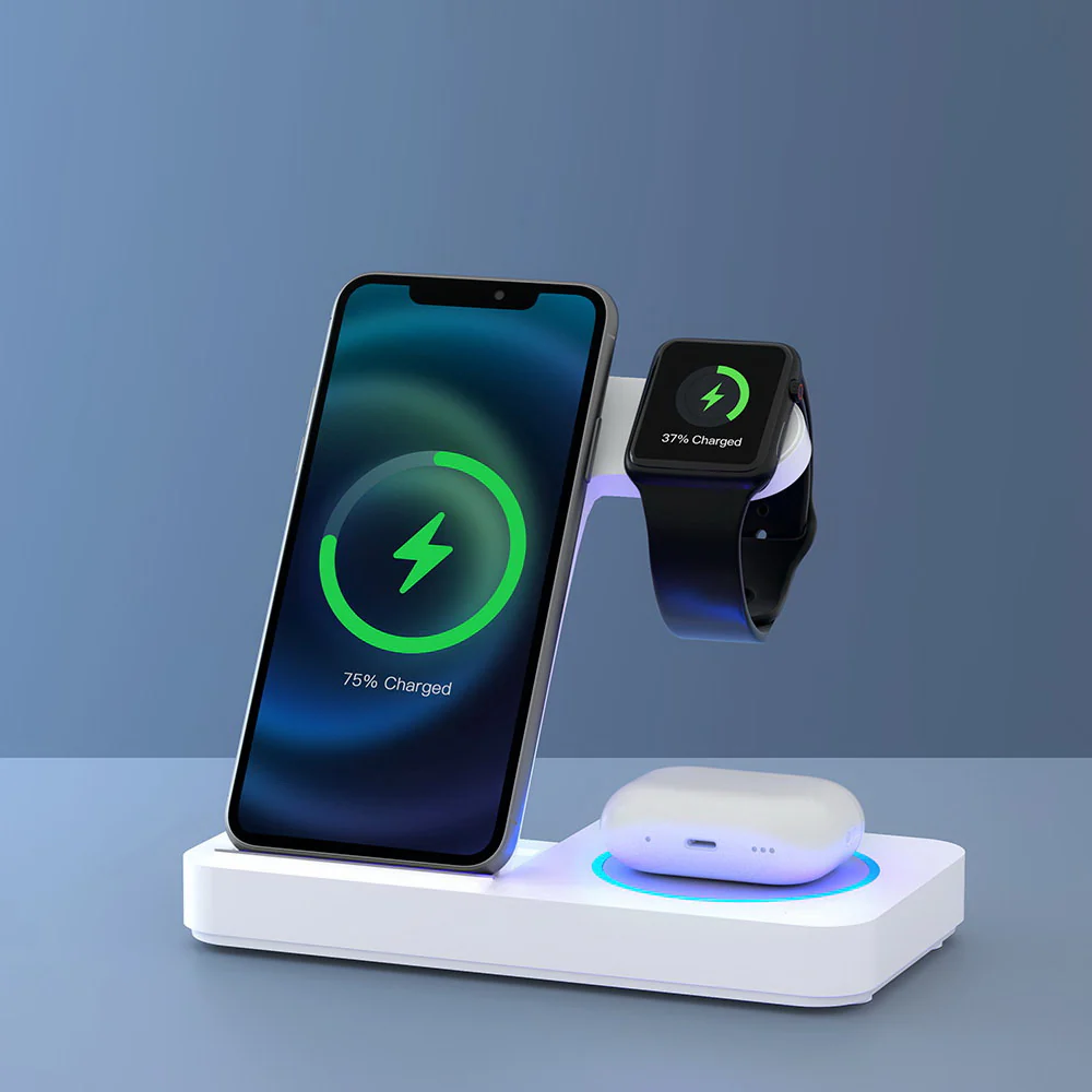 4-in-1 Wireless Charger Dock Fast Charging for Phone White - Nurns