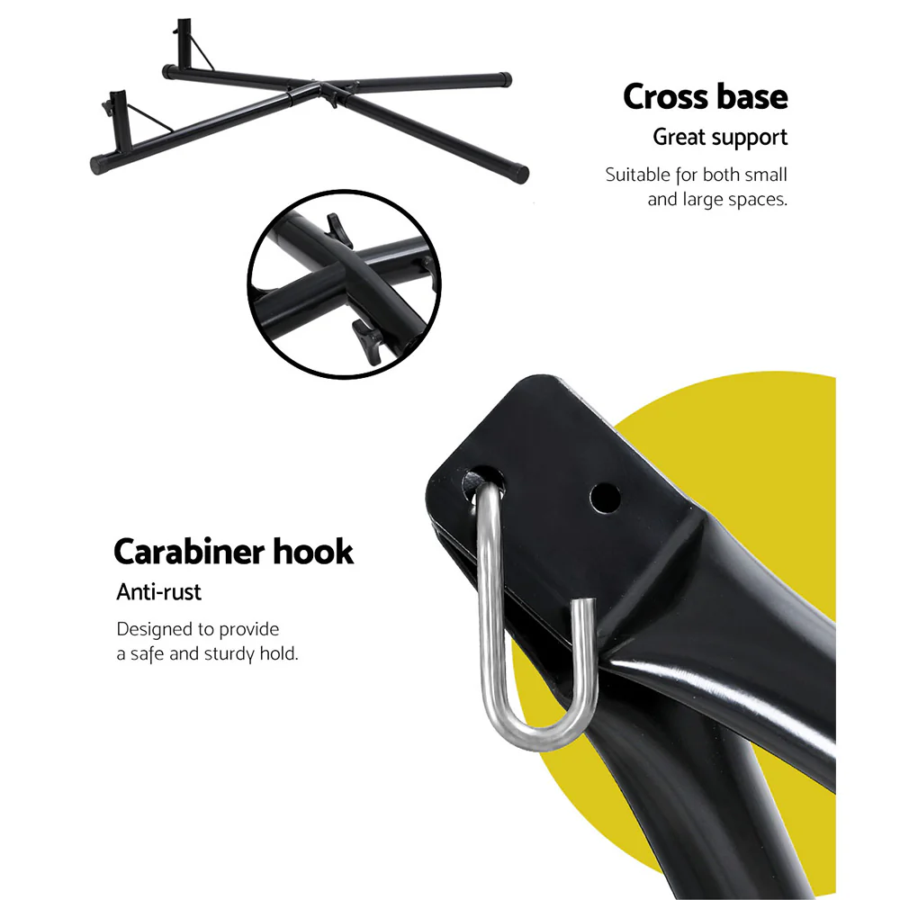 100cm Hammock Chair Nest Web Outdoor Swing with Steel Stand - Nurns