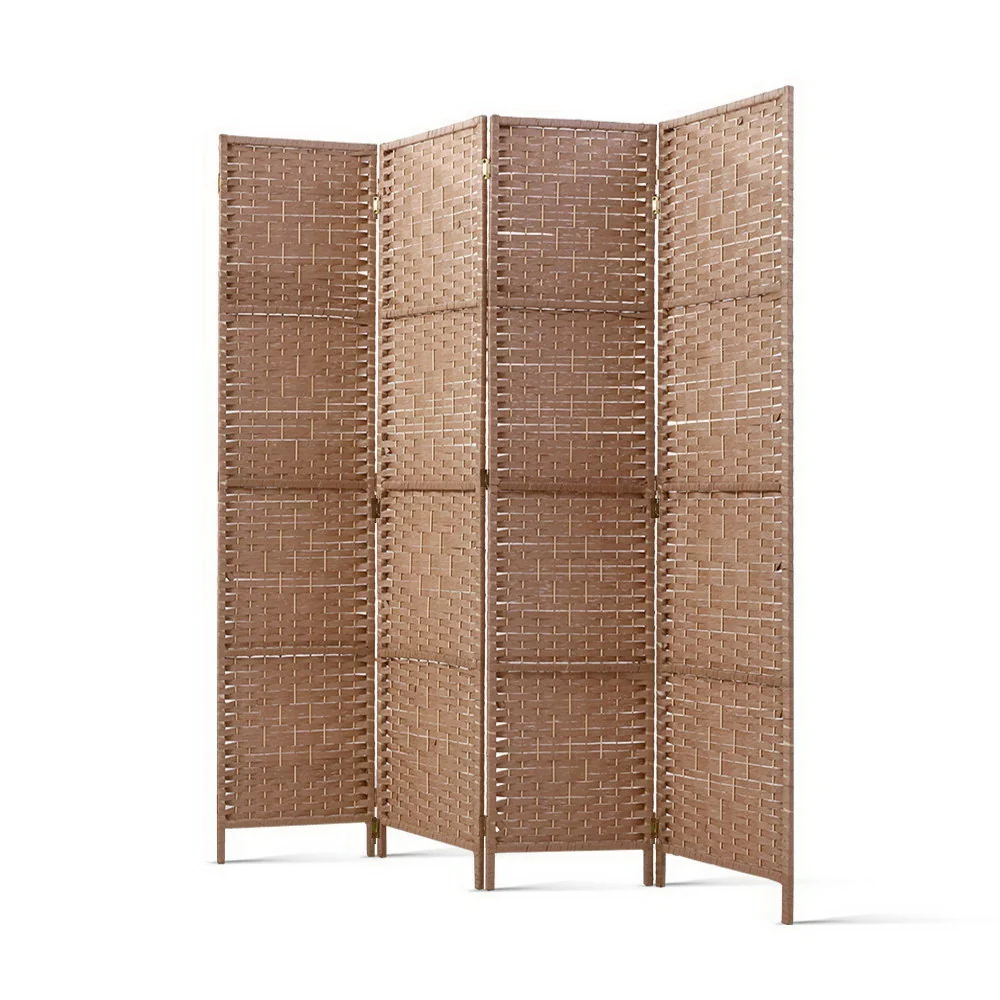 4 Panel Room Divider Screen 163x170cm Woven - Natural - Nurns