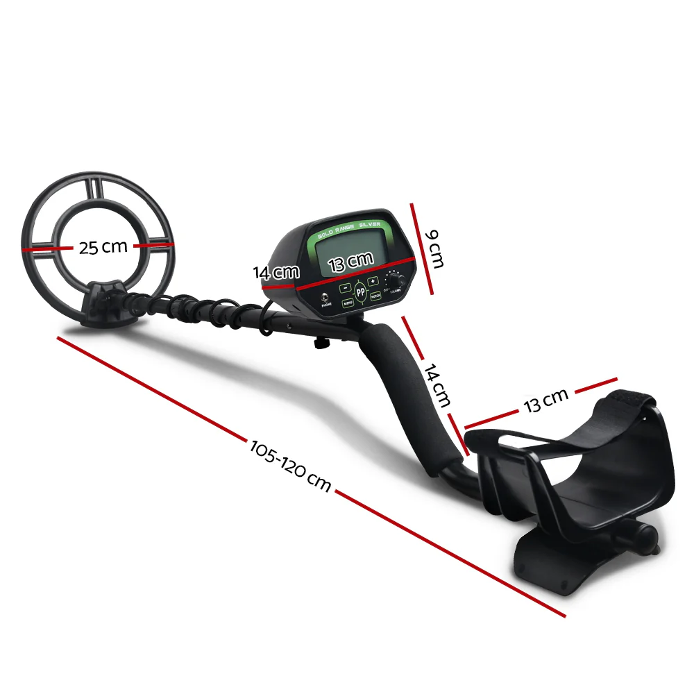 250cm LCD Screen Metal Detector with Headphones - Black - Nurns