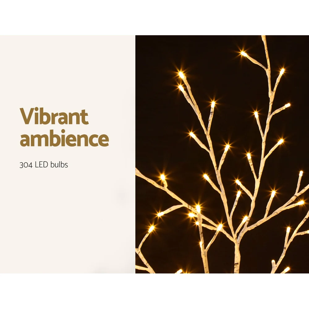 5ft 1.5m 304 LED Christmas Tree Lights Xmas Tree Décor - Warm White - Nurns