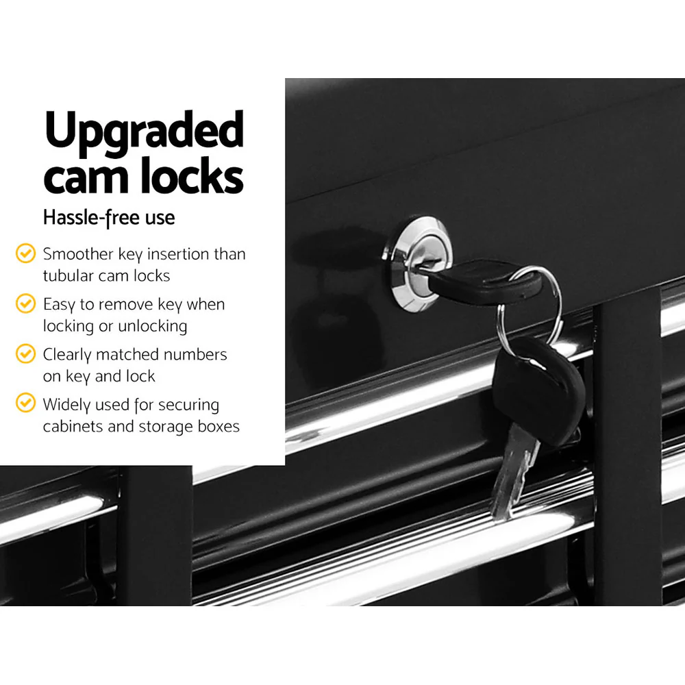 10-Drawer Tool Box Chest Cabinet Garage Storage Toolbox Black - Nurns