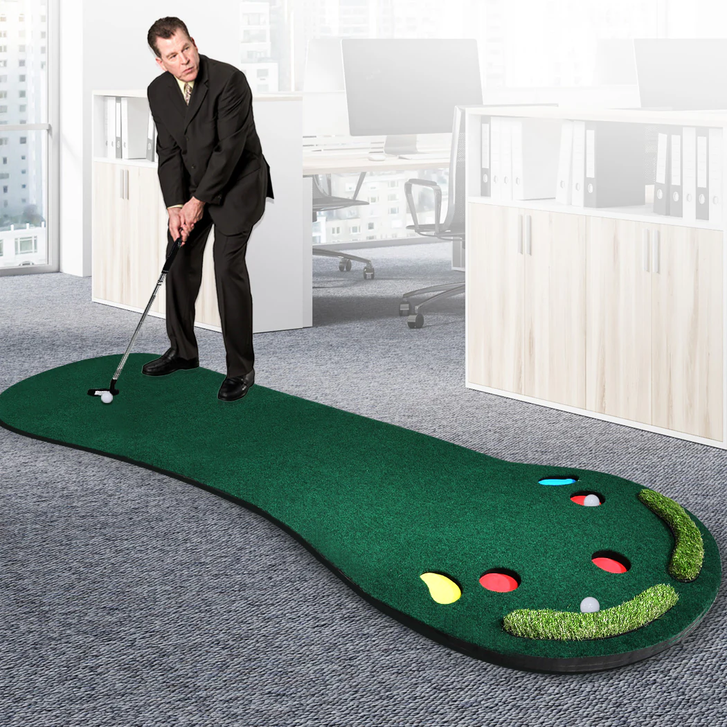 3M Golf Putting Mat Practice Training Indoor Outdoor Portable Slope Non-Skid - Nurns