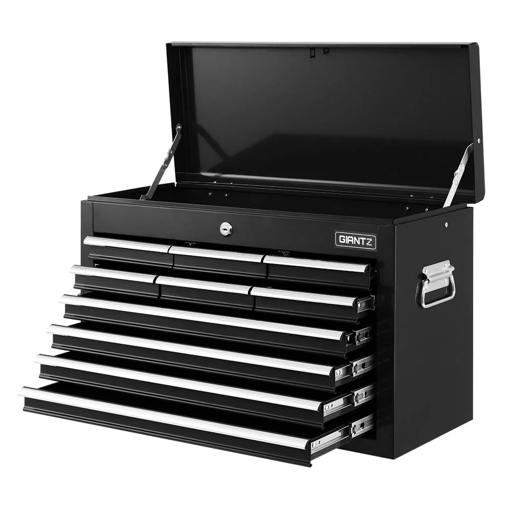 10-Drawer Tool Box Chest Cabinet Garage Storage Toolbox Black - Nurns
