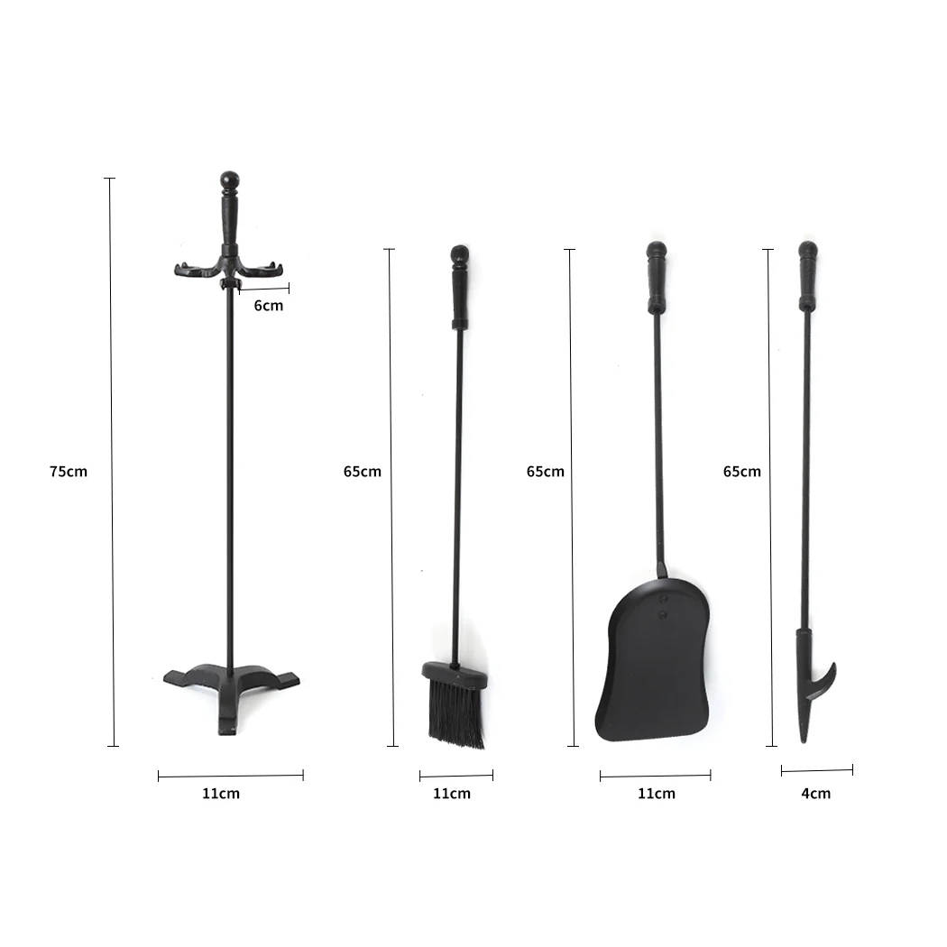 4-Piece Fireplace Tool Set - Nurns