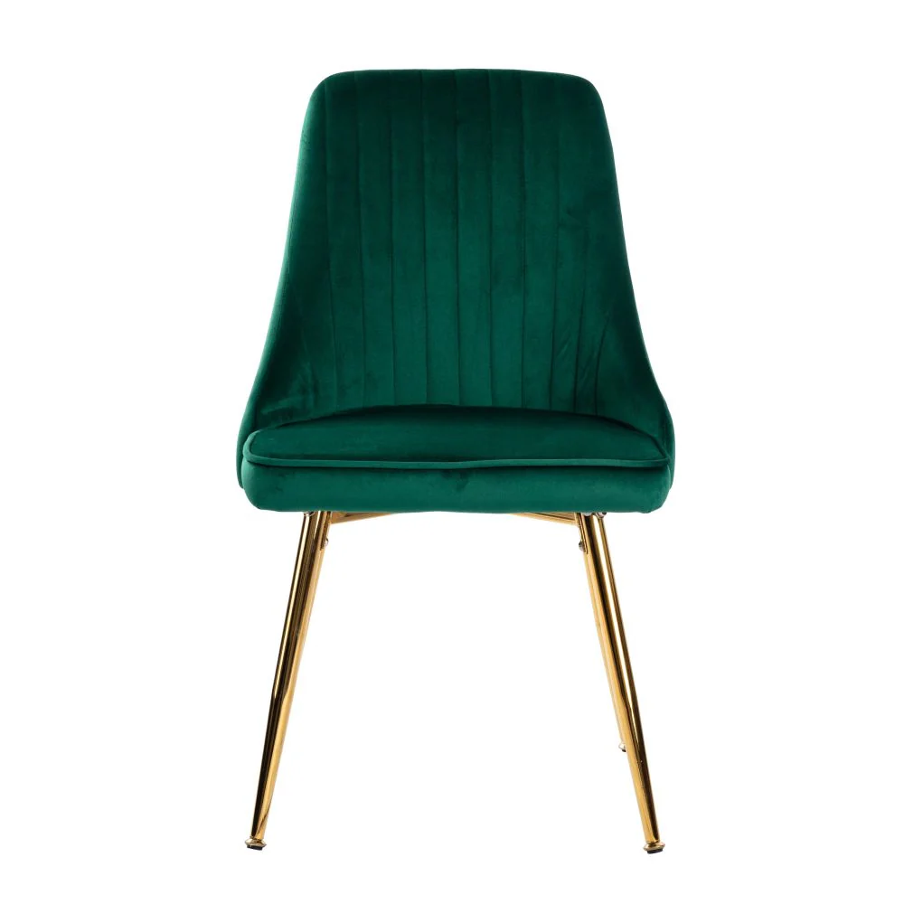 5-Piece Ermes Green Dining Table & Chair Set Velvet Bistro - Nurns