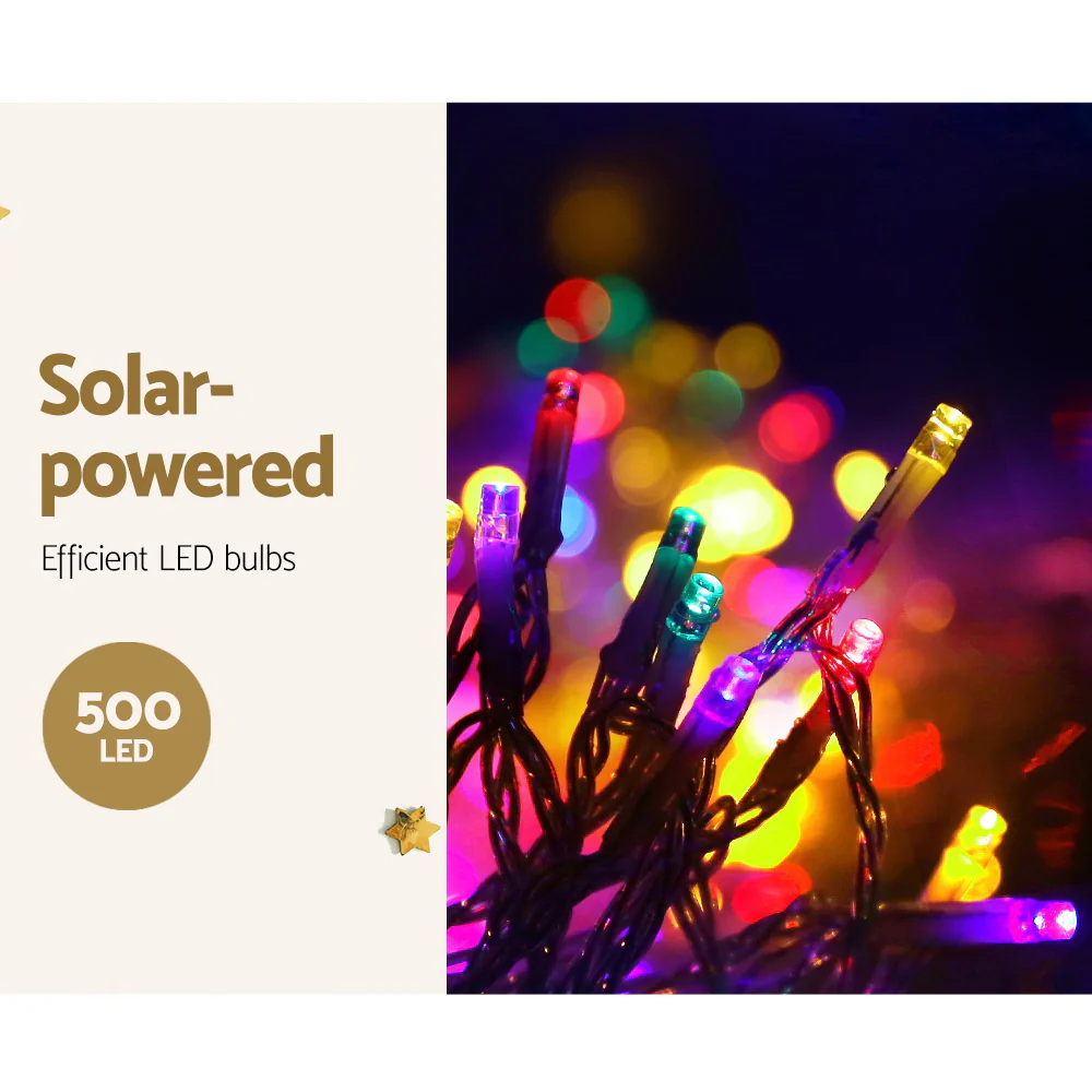 12.5M Solar Christmas Lights Icicle String Light - Multi Colour - Nurns