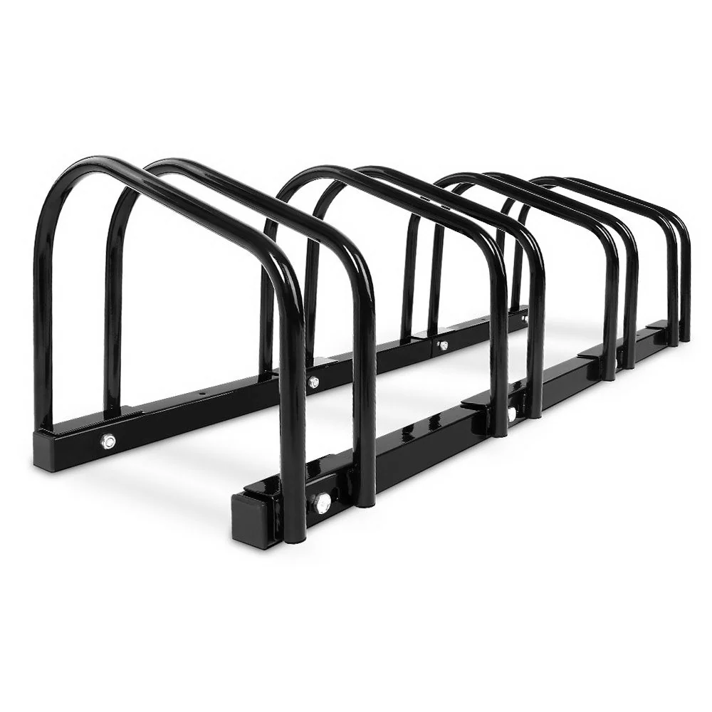 4 Bike Stand Floor Bicycle Storage Black - Nurns