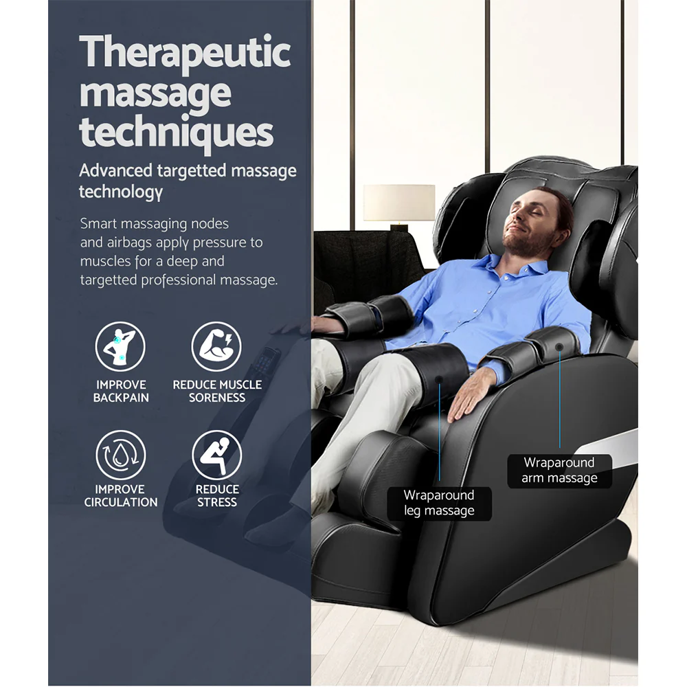 100W Electric Massage Chair - Black - Nurns