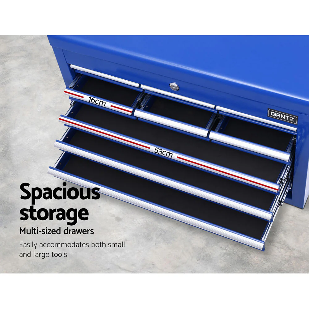 10-Drawer Tool Box Chest Cabinet Garage Storage Toolbox Blue - Nurns