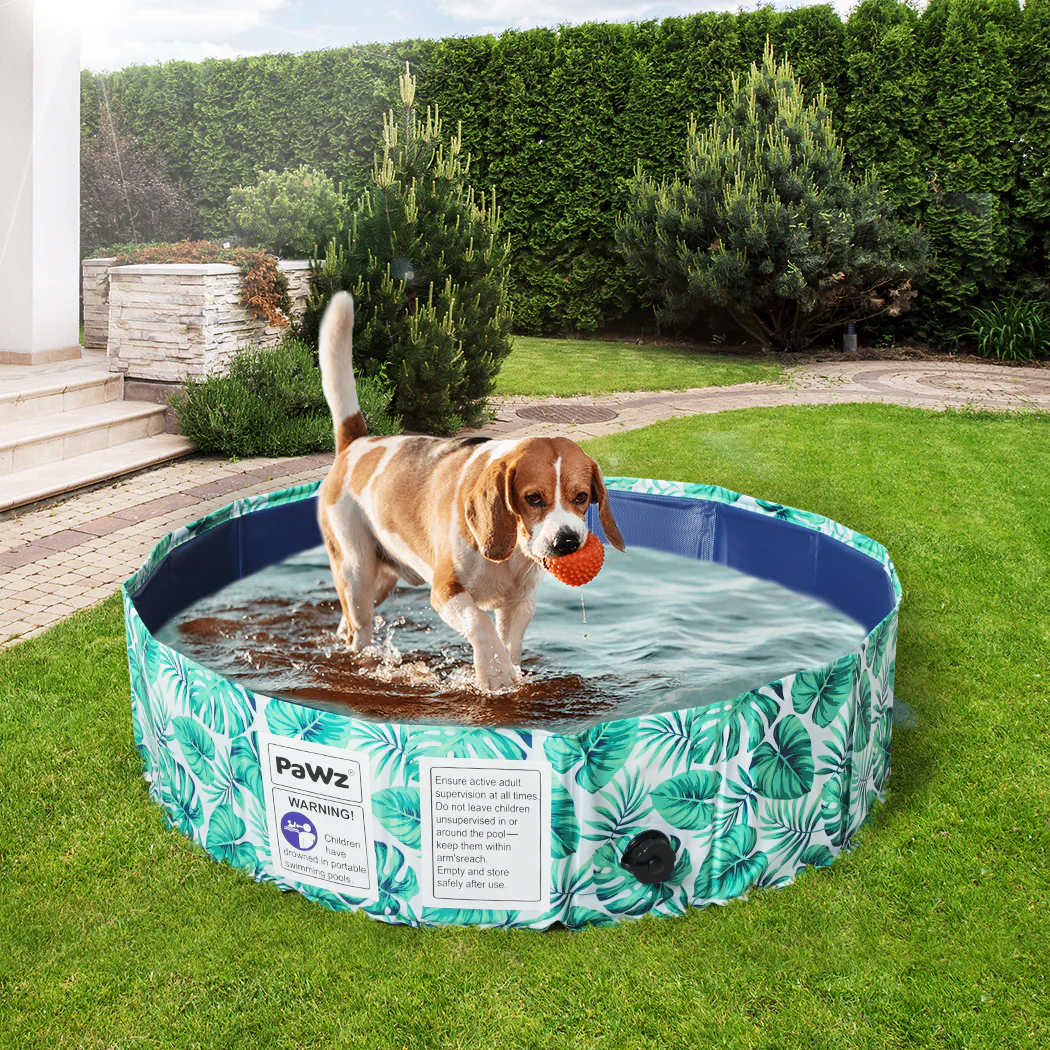 100cm Pet Dog Swimming Pool Cat Portable BathTub Kid Shower Washing Folding - Nurns