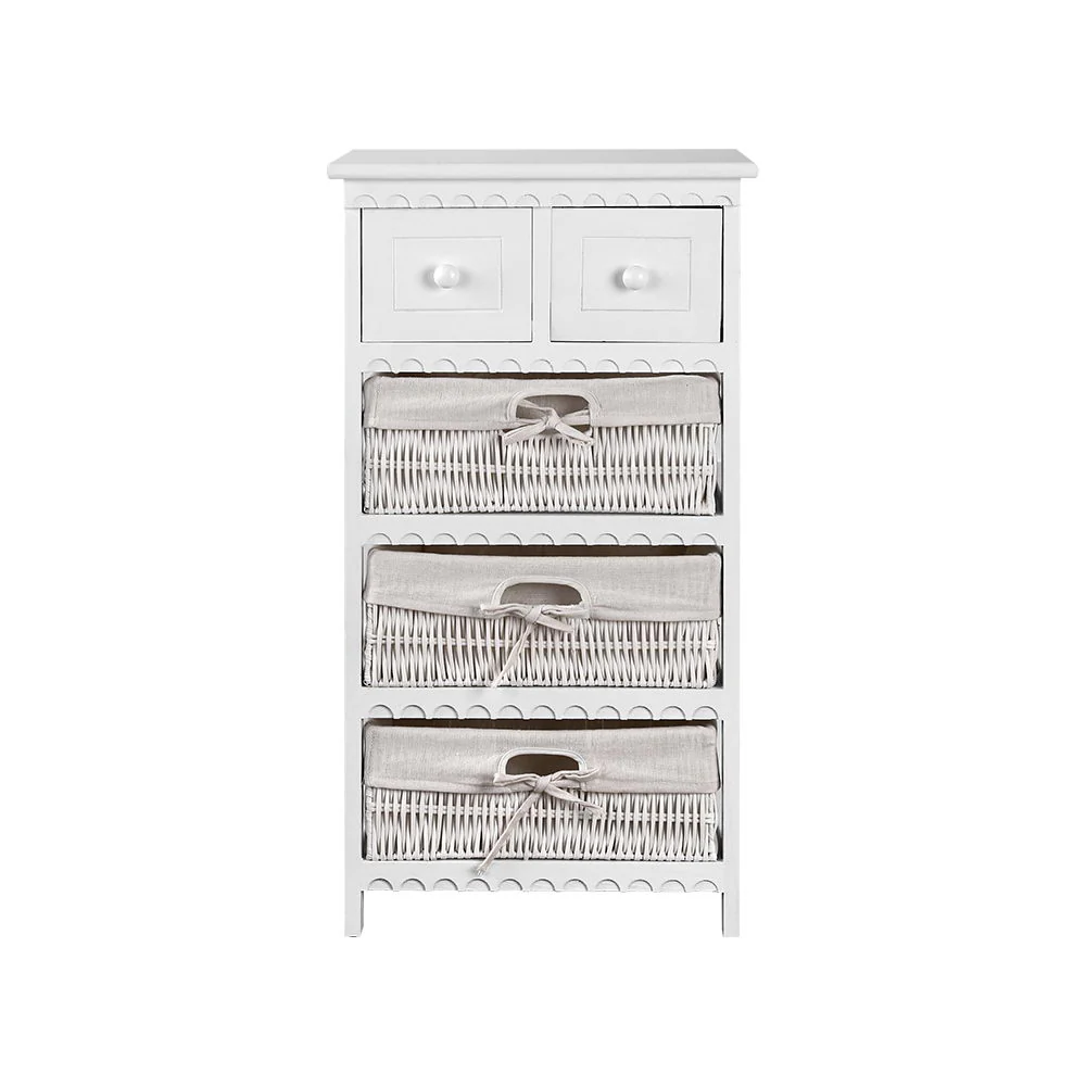 3 Basket Storage Drawers - White - Nurns
