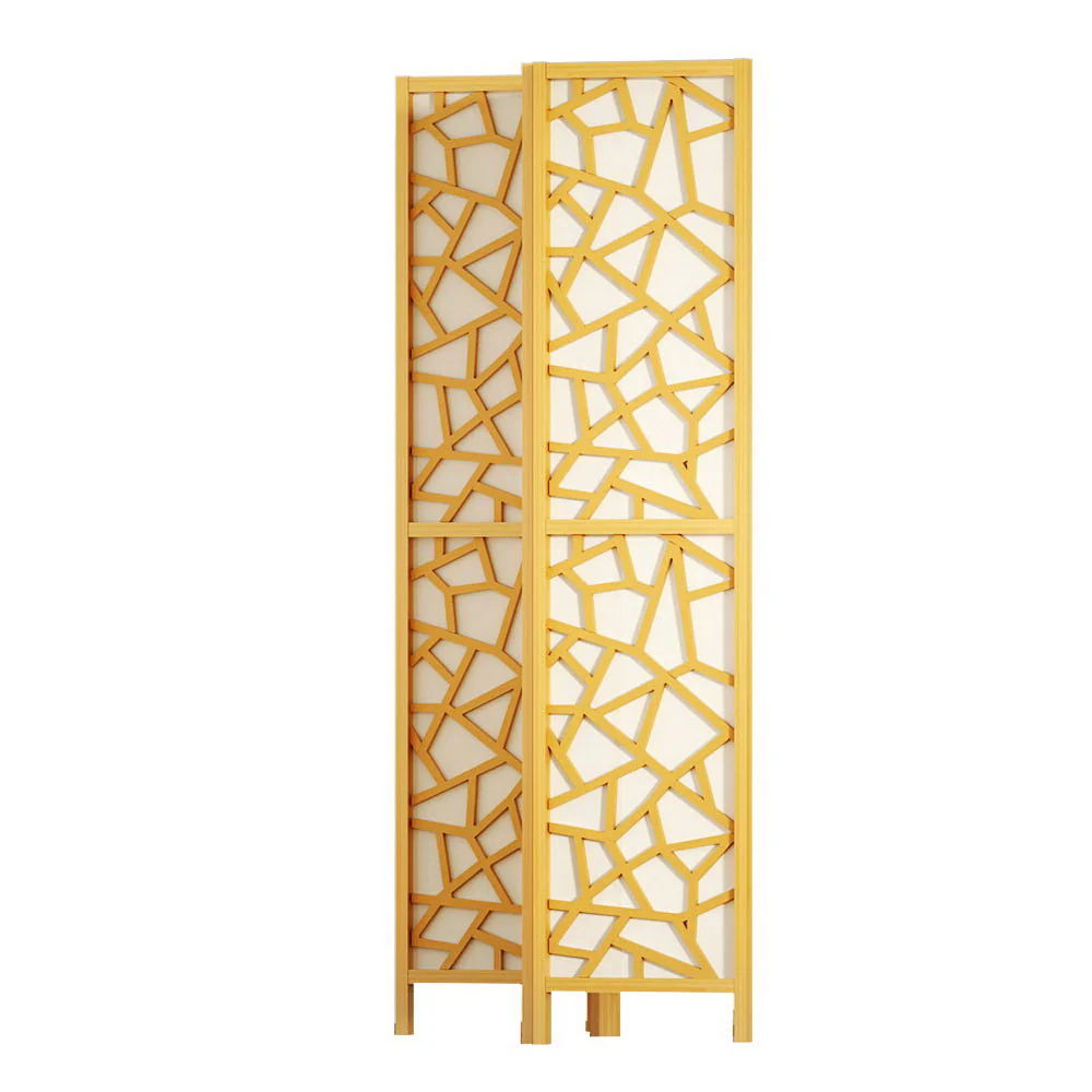 4 Panel Room Divider Screen 162x170cm - Natural - Nurns