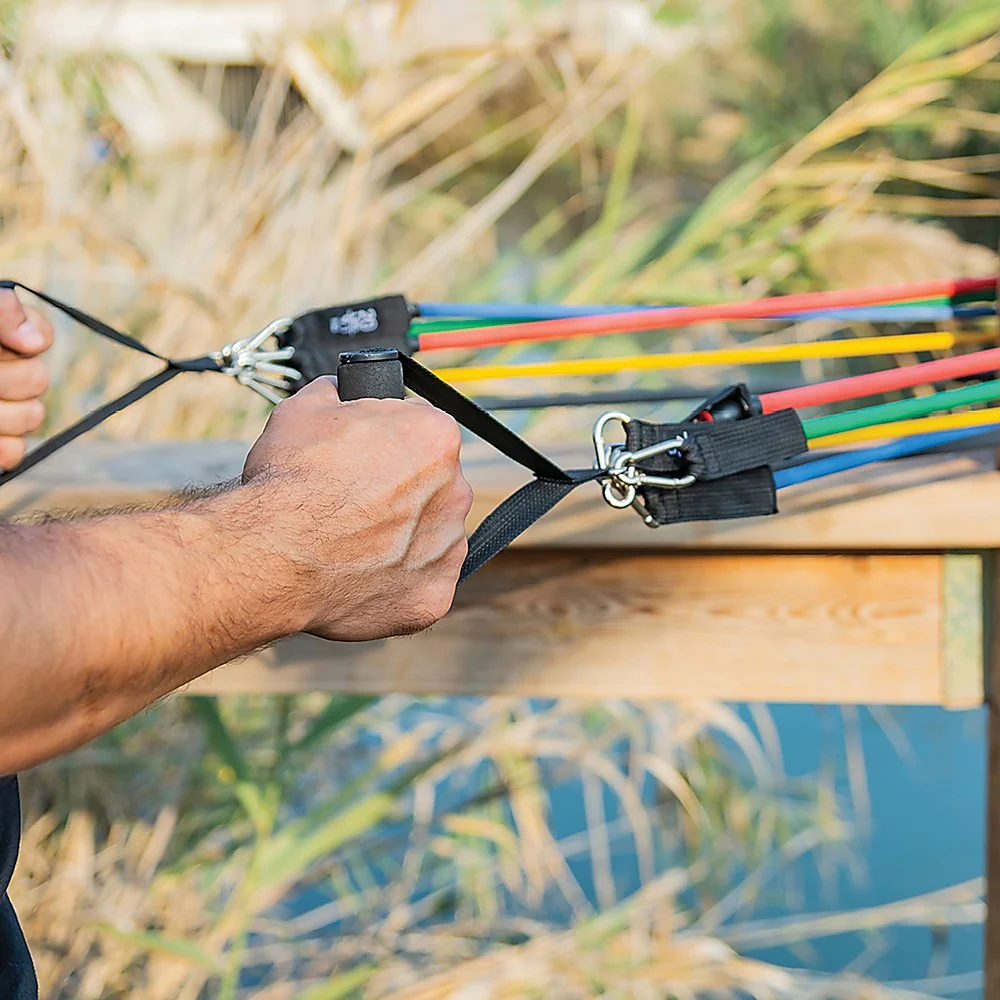 19PC Resistance Exercise Fitness Bands Tubes Kit Yoga Set - Nurns