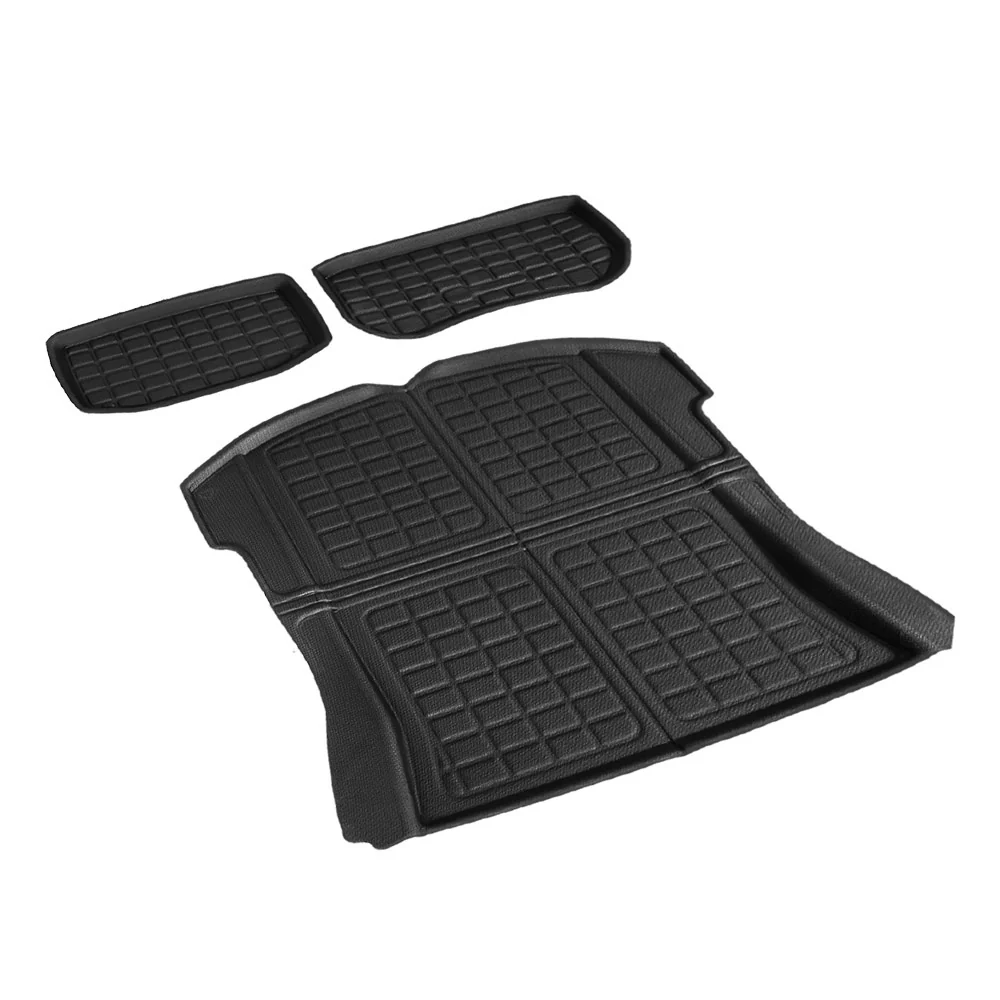 3 Pieces Car Rear Front Cargo Trunk Toolbox Luggage Rubber Mats for Tesla Model 3 - Nurns