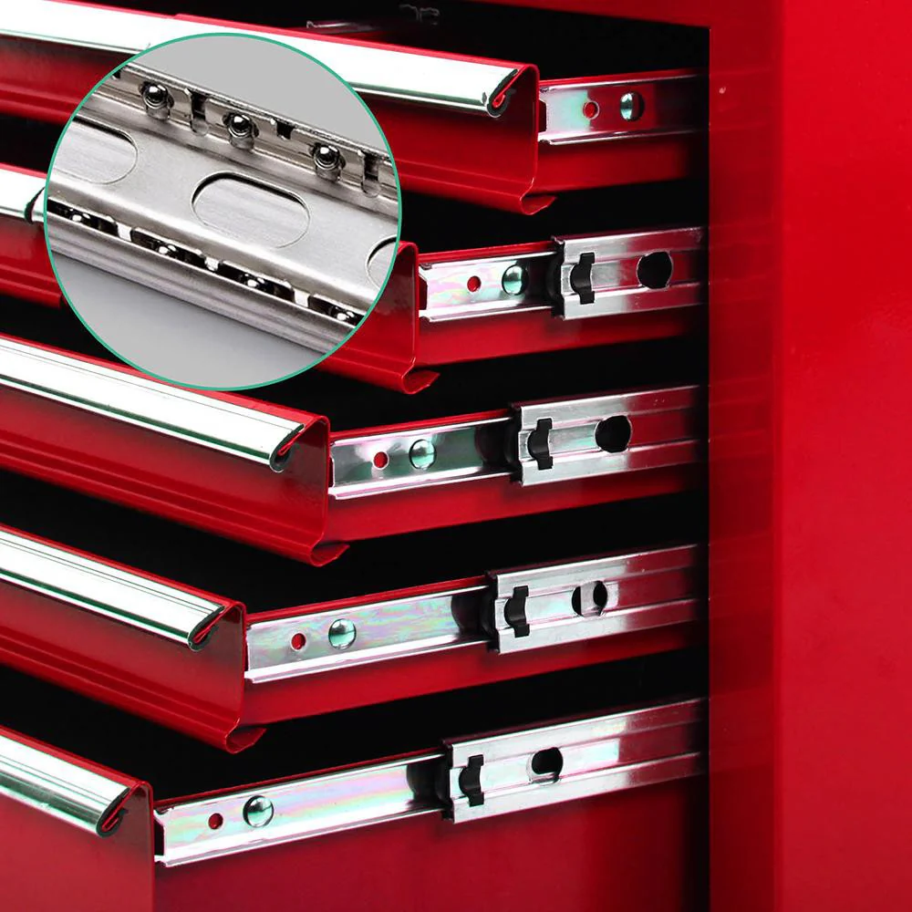5 Drawer Mechanic Tool Box Cabinet Storage Trolley - Red - Nurns