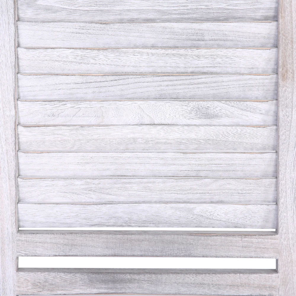 4 Panel Room Divider Screen 163x170cm Shelf - White - Nurns