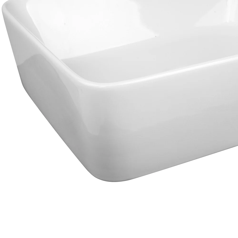 48x37x14cm Ceramic Rectangle Sink Bowl - White - Nurns