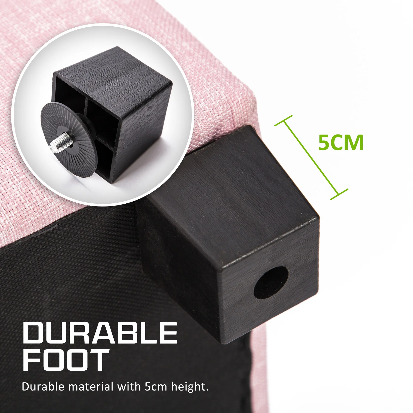 102cm Storage Ottoman Stool Fabric - Pink - Nurns