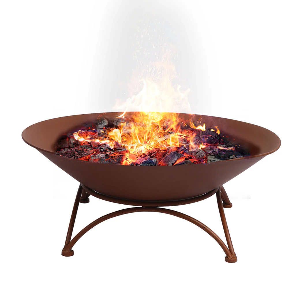 2 IN 1 Fire Pit Outdoor Pits Bowl Steel Firepit Garden Patio Fireplace Heater - Nurns