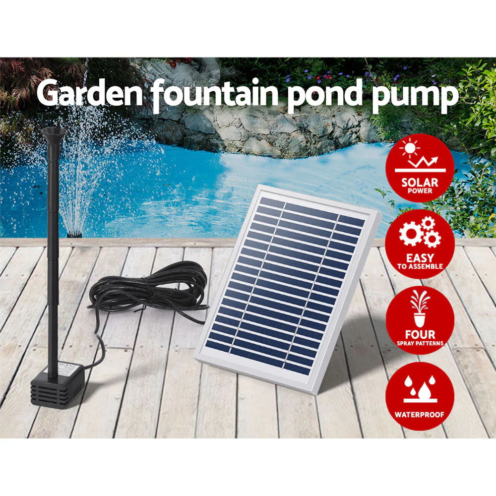 4.4ft Solar Pond Pump Submersible Powered Garden Pool Water Fountain Kit - Nurns